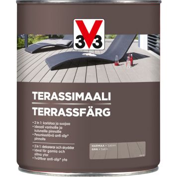 Terassimaali V33 Harmaa 5 L