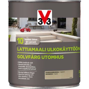 Lattiamaali V33 Harmaanruskea 2,5 L
