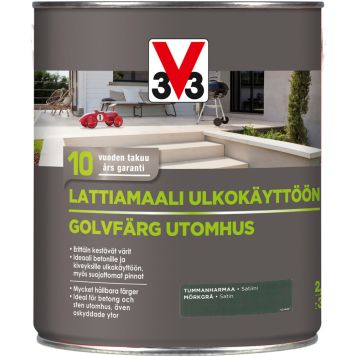 Lattiamaali V33 Tummanharmaa 2,5 L