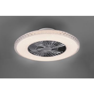 Tuuletinplafondi Trio Harstad Kromi/Mattavalkoinen ⌀60 cm