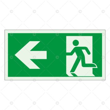 Huomiokyltti Poistumisreitti Vasen