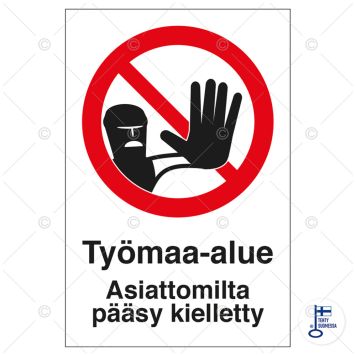 Huomiokyltti Työmaa-alue