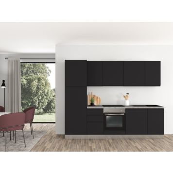 Keittiökokonaisuus Marinelli Nero mattamusta 2,70 m, esikoottu