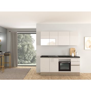 Keittiökokonaisuus Marinelli Gisella kiiltävä valkoinen 1,95 m, esikoottu