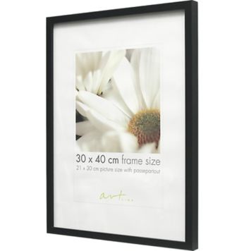 Valokuvakehys Leila Musta/Valkoinen/Tammi 30 x 40 cm Musta
