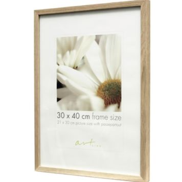 Valokuvakehys Leila Musta/Valkoinen/Tammi 30 x 40 cm Tammi