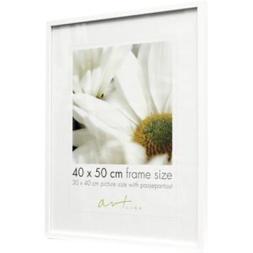 Valokuvakehys Leila Musta/Valkoinen/Tammi 40 x 50 cm Valkoinen