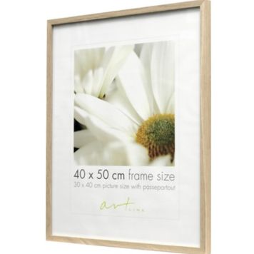 Valokuvakehys Leila Musta/Valkoinen/Tammi 40 x 50 cm Tammi