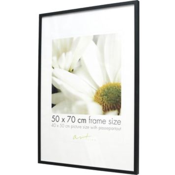 Valokuvakehys Leila Musta/Valkoinen/Tammi 50 x 70 cm Musta