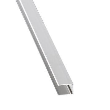 U-lista Gutta alumiini hopea-anodisoitu 16 mm kennolevylle