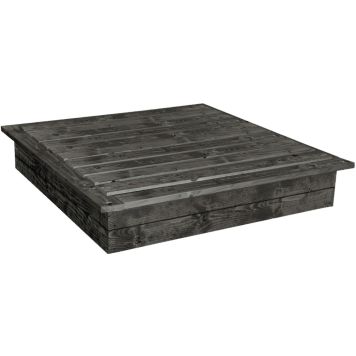 Hiekkalaatikko 120 x 120 cm kannella grafiitinharmaa