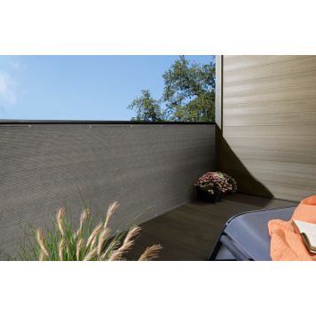Näkösuoja harmaa-beige 0,9 x 5 m