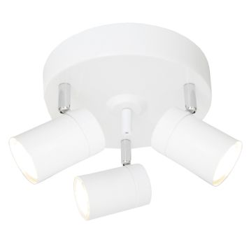 Pyöreä kattospotti Sessak Correct 3-os Mattavalkoinen/Kromi