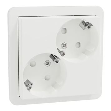 Pistorasia Schneider Electric Exxact vino valkoinen 2-os