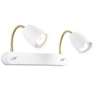 Seinävalaisin Sessak Colin mattavalkoinen/messinki 2-os