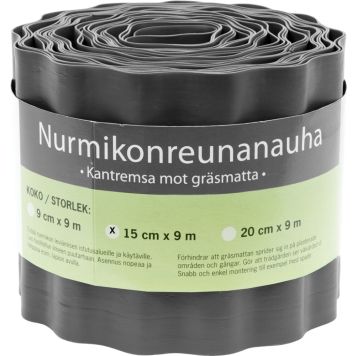 Nurmikonreunanauha 15 x 900 cm musta