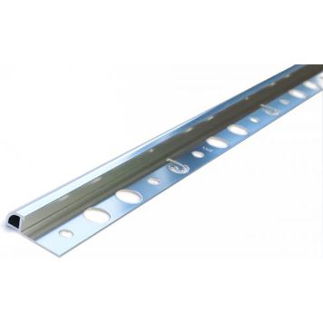 Laattalista Dione 250 cm alumiini 8 mm hopea