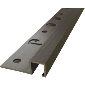 Laattalista Dione 250 cm alumiini 12 mm neliö Nordic Graphite