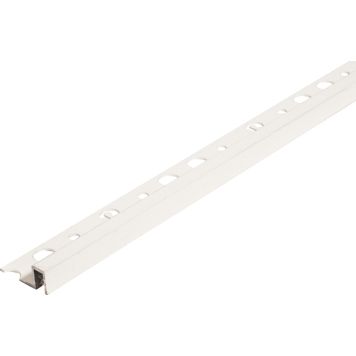 Laattalista Dione 250 cm alumiini 12 mm neliö valkoinen