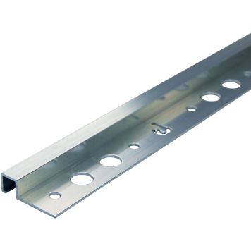 Laattalista Dione 250 cm alumiini 12 mm neliö hopea