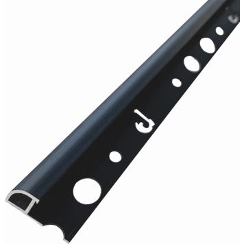 Puolipyöreä Laattalista Dione Alumiini Carbon Black 10 mm 2,5 m