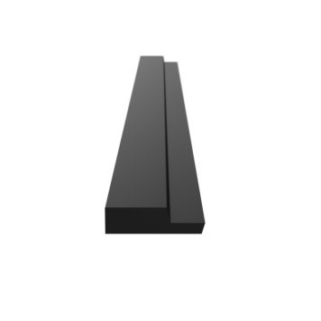 Päätylista Nordium uros musta 12 x 44 x 2600 mm