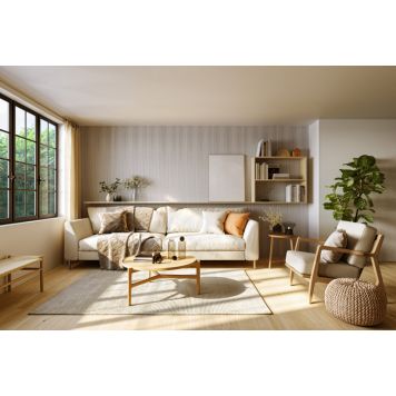 Seinälevy Fibo Vito lakattu viilu valkotammi 10 x 620 x 2720 mm 2 kpl/pkt