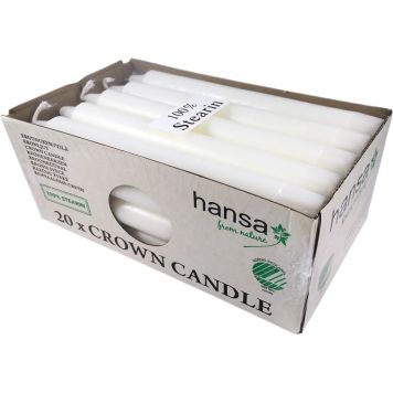 Kruunukynttilä 20 kpl valkoinen