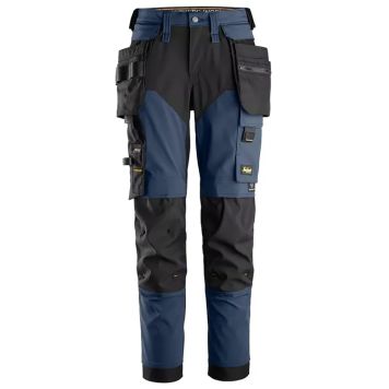 Naisten stretch-työhousut riipputaskuilla Snickers 6775 sininen