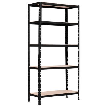 Metallihylly musta 180 x 90 x 40 cm