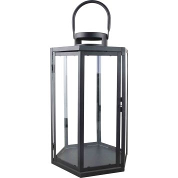 Lyhty Erika Hexagon musta 26 x 23 x 41,5 cm