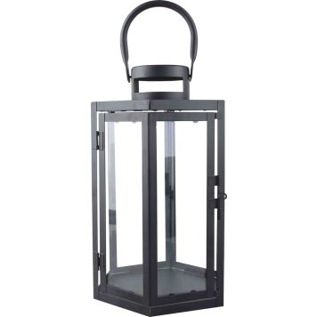 Lyhty Erika Hexagon musta 19,5 x 17 x 32 cm