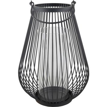 Lyhty Filippa metallilanka musta 31 x 24 cm