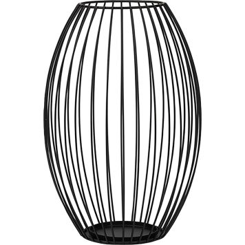 Lyhty Flora metallilanka musta 27 x 18,5 cm