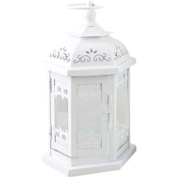 Lyhty Greta 14 x 16 x 27 cm valkoinen