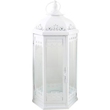 Lyhty Greta 16,5 x 19 x 41 cm valkoinen