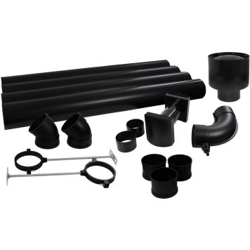 Tuuletusputkipaketti Separett polttokäymälään musta