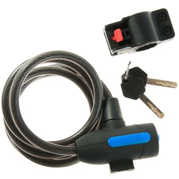 Spiraalilukko Cavo musta 150 cm