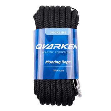 Kiinnitysköysi Qvarken Dockline karbiinihaalla musta 14 mm x 12 m