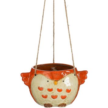 Amppeliruukku lintu 19 x 14 x 10 cm oranssi