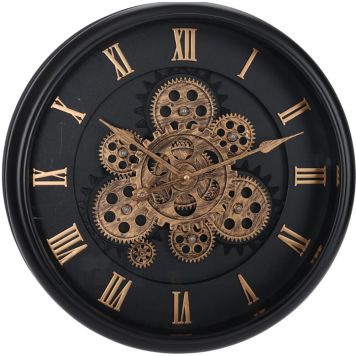 Seinäkello musta/kulta Ø 40 cm