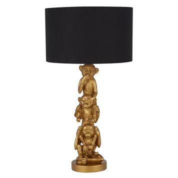 Pöytävalaisin Searchlight 3 Wise Monkey musta/kulta ⌀ 28 cm
