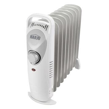 Öljytäytteinen minilämmitin Harju 9-lohko 1000 W valkoinen 40 x 11 x 38,5 cm