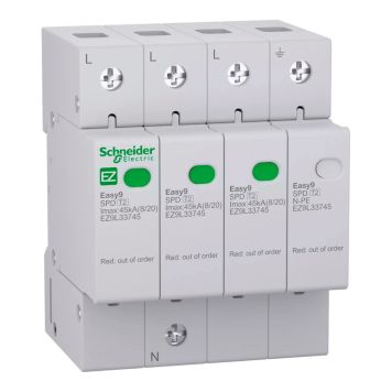 Ylijännitesuoja Schneider Electric Easy9 SPD T2 3P+N 45 kA