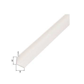 Kulmaprofiili Tasasivuinen Valkoinen 20 x 20 x 1000 mm