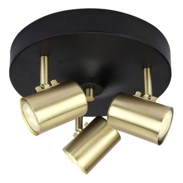 Kattospotti Aneta Balder musta/matta messinki Ø 25 x 14 cm