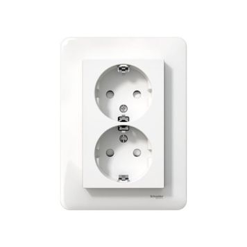 Pistorasia Schneider Electric Exxact 2 -osainen Maadoitettu Keskiölevyllä