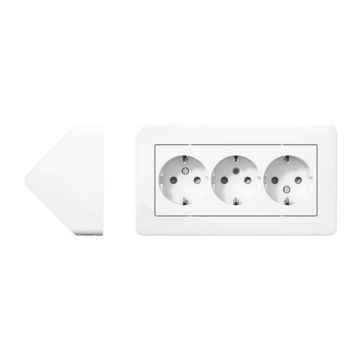 Kulmapistorasia Schneider Electric Exxact 3-os valkoinen