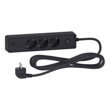 Jatkojohto Schneider Electric 3-os Musta