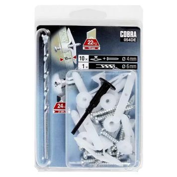 Nailontulppa Cobra Toggles M 6 x 28,25 mm 10 kpl